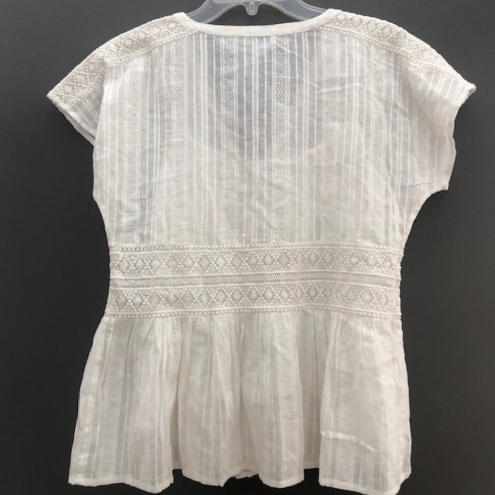 White short sleeved cotton top. New with tags from Sundance. - Picture 5 of 5